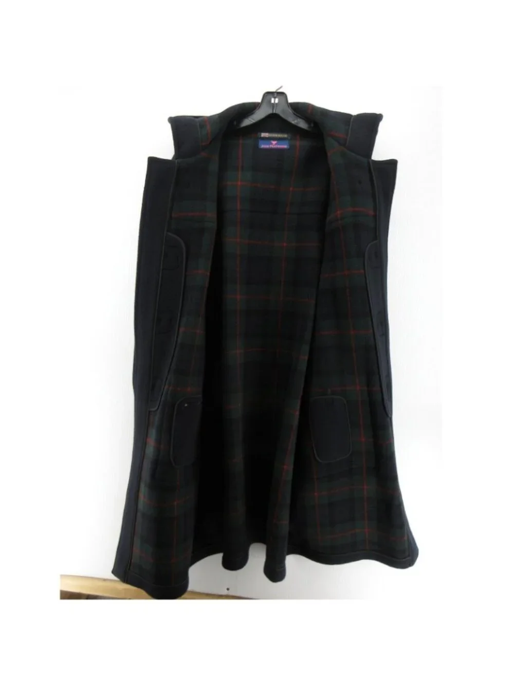 VINTAGE John Partridge Jacket 48 Navy Wool Blend Tartan Lined England